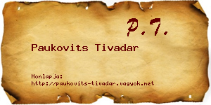Paukovits Tivadar névjegykártya